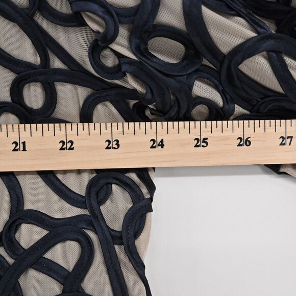 CHICOS Jacket Womens‎ Size 8 Black Swirl Ribbon Sheer Mesh Travelers Collection - Picture 12 of 14